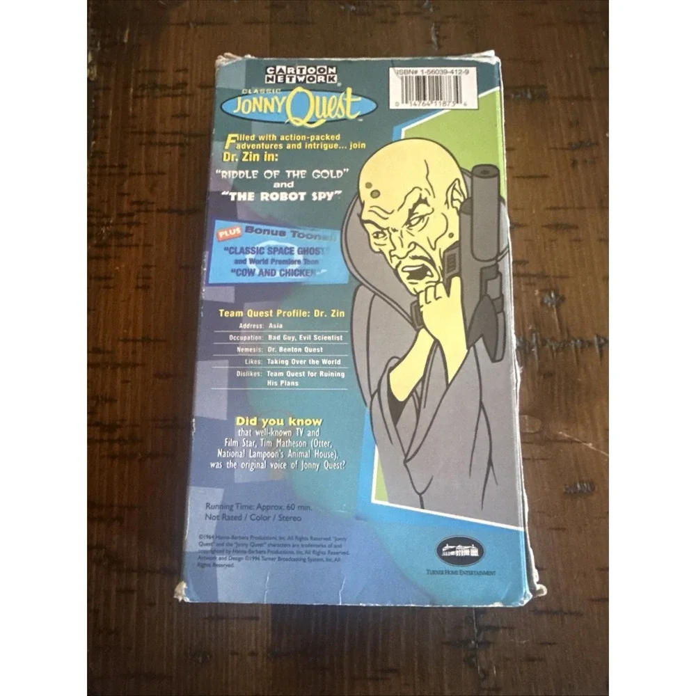 Jonny‎ Quest Dr Zin Master of Evil VHS Cartoon Network Classic